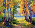 Original woods wall decor autumn scenery trees painting landscape